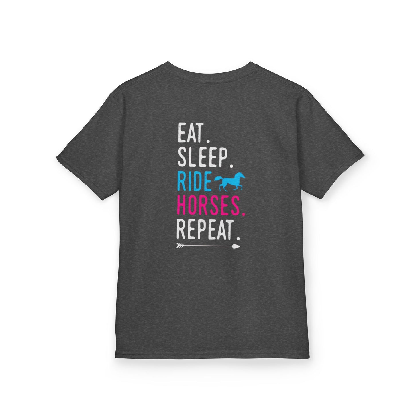 Kids Horse Riding Tee- Eat Sleep Ride Horses Repeat