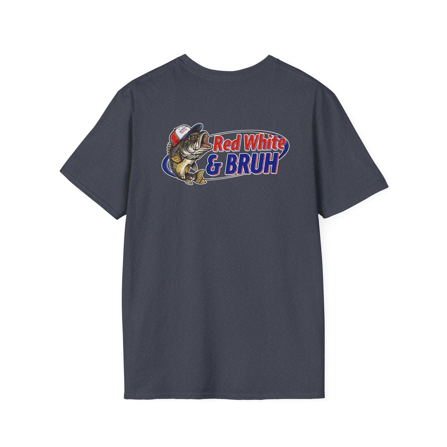 Fishing Enthusiast T-Shirt, Casual Summer Tee, Gift for Anglers, Outdoor Adventure Shirt, Red White & Bruh Design