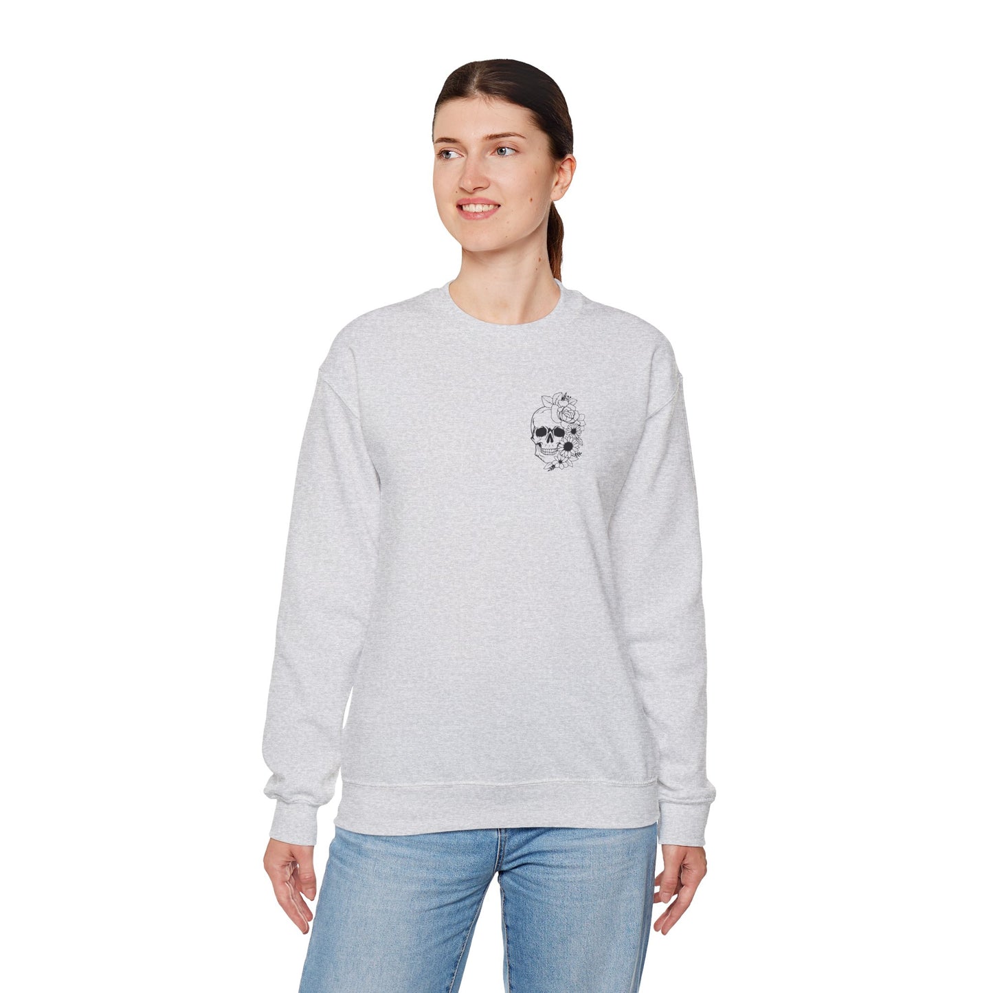 Skull "You don't Have to Please Any of These People " Graphic Crewneck Sweatshirt