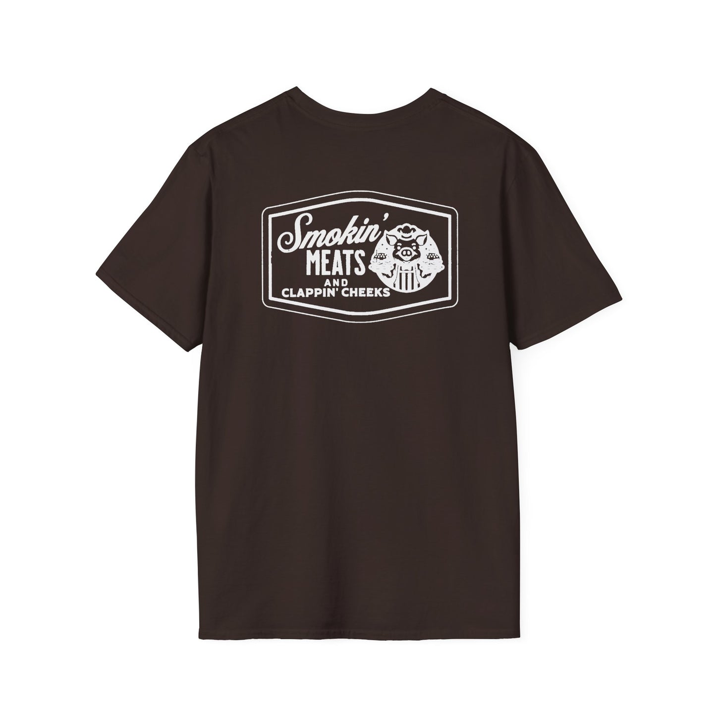 Smokin' Meats T-Shirt - Funny BBQ Humor Unisex Softstyle Tee