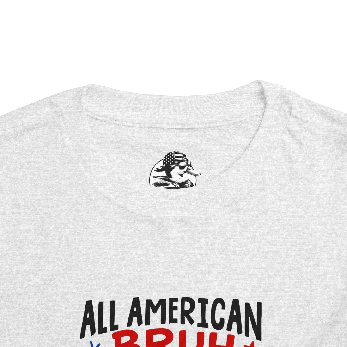 All American Bruh Toddler Tee, Cute Kids Shirt, Patriotic Toddler Outfit, 4th of July Apparel, Funny Duck Graphic Tee