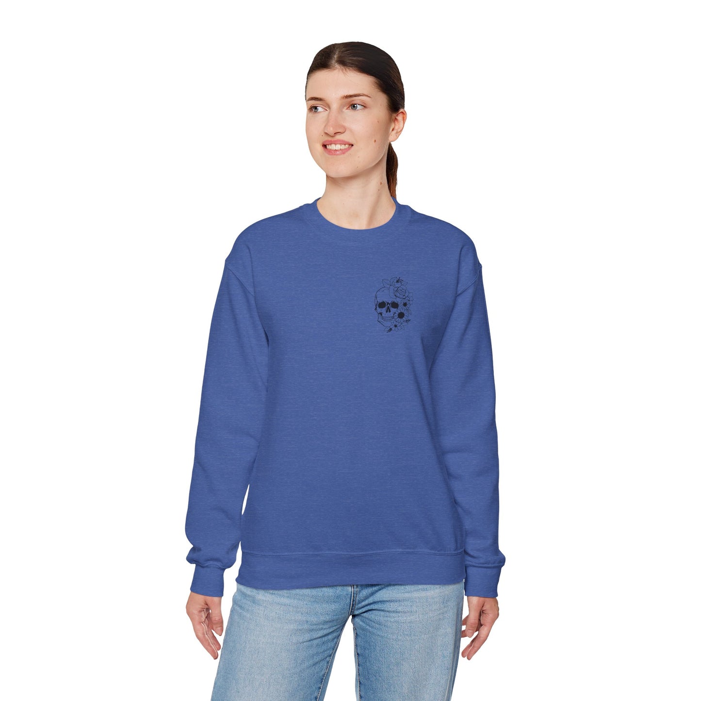 Skull "You don't Have to Please Any of These People " Graphic Crewneck Sweatshirt
