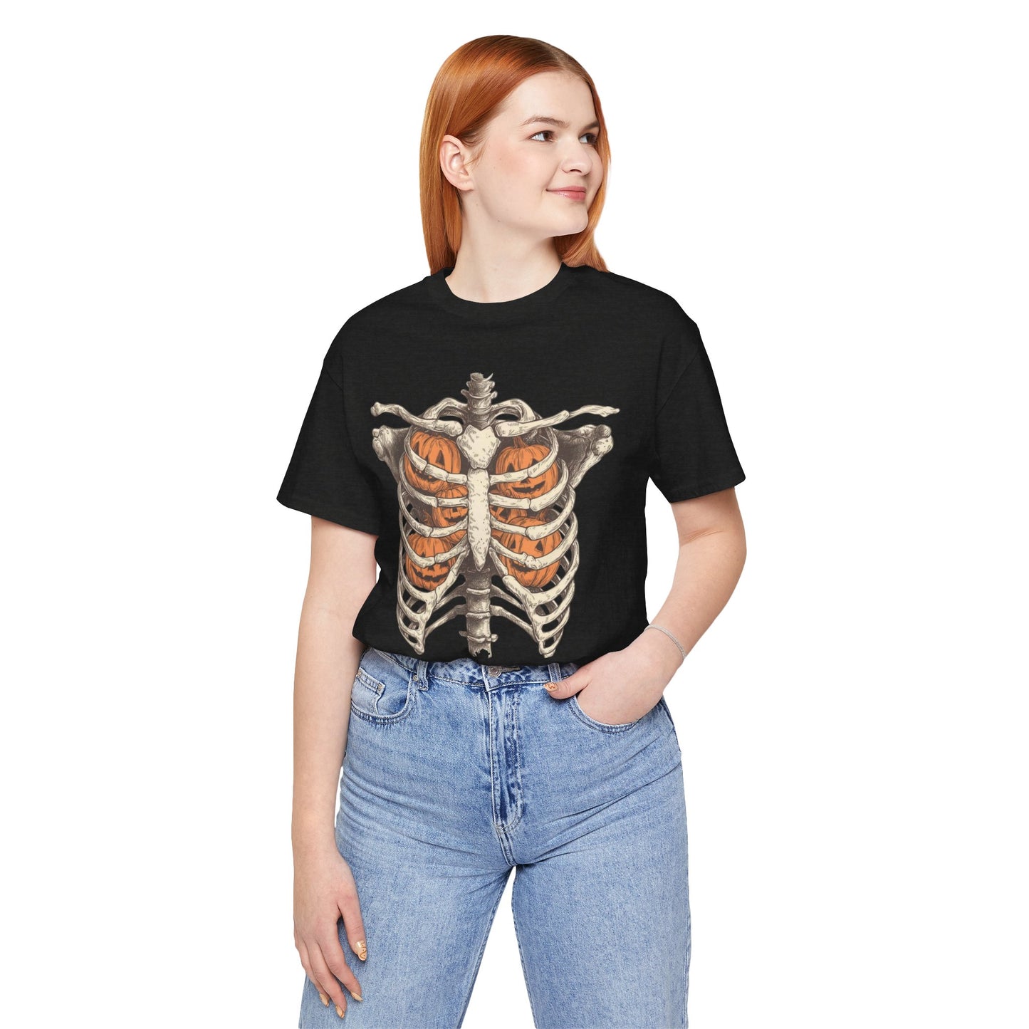 Adult spooky skeleton tee