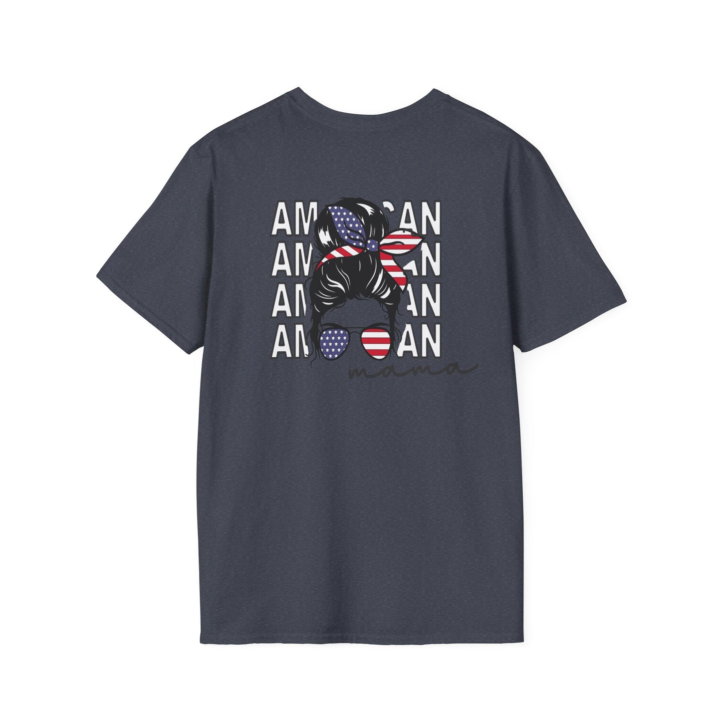 Patriotic Mama T-Shirt, Women's Tee, American Pride Shirt, Independence Day Fashion, Gift for Moms, Casual Summer Top