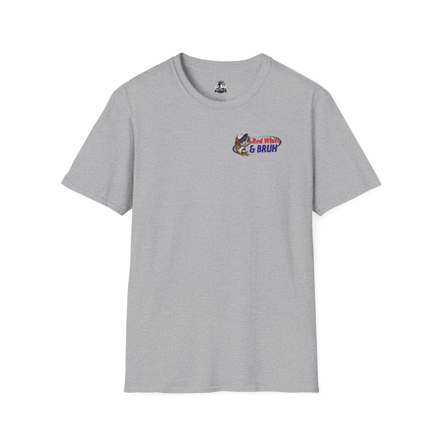 Fishing Enthusiast T-Shirt, Casual Summer Tee, Gift for Anglers, Outdoor Adventure Shirt, Red White & Bruh Design