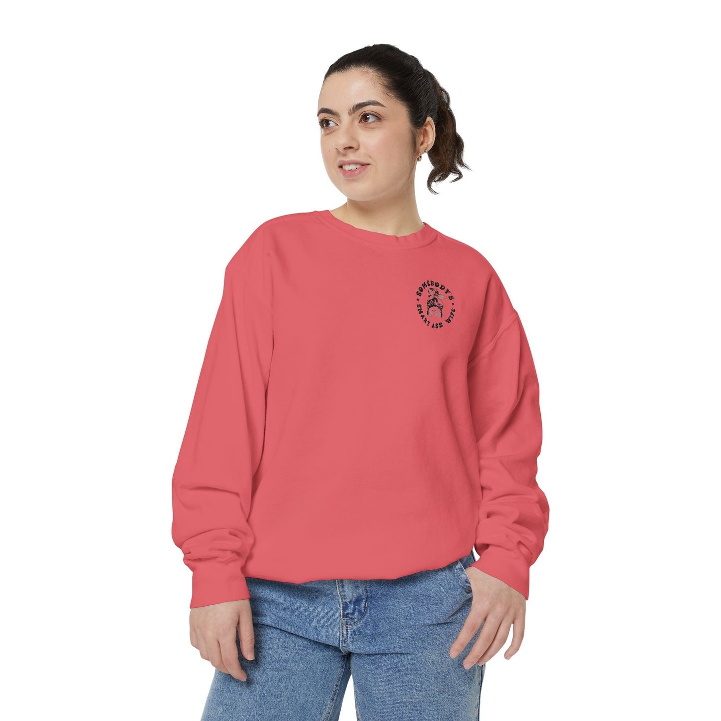 Comfort Colors Graphic Fleece Crewneck - Somebodies Smart Ass Wife