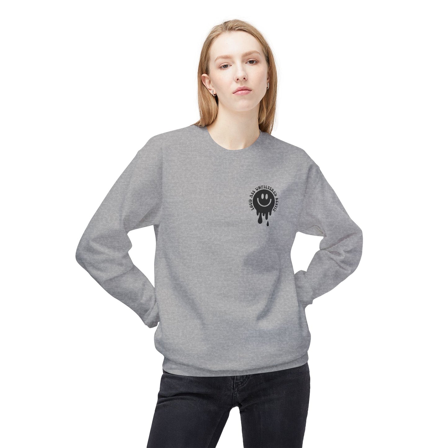 Loud Bestie Sweatshirt, Unfiltered Crewneck, Funny Gift for Friends, Cozy Casual Wear, Humor Apparel, Birthday Gift