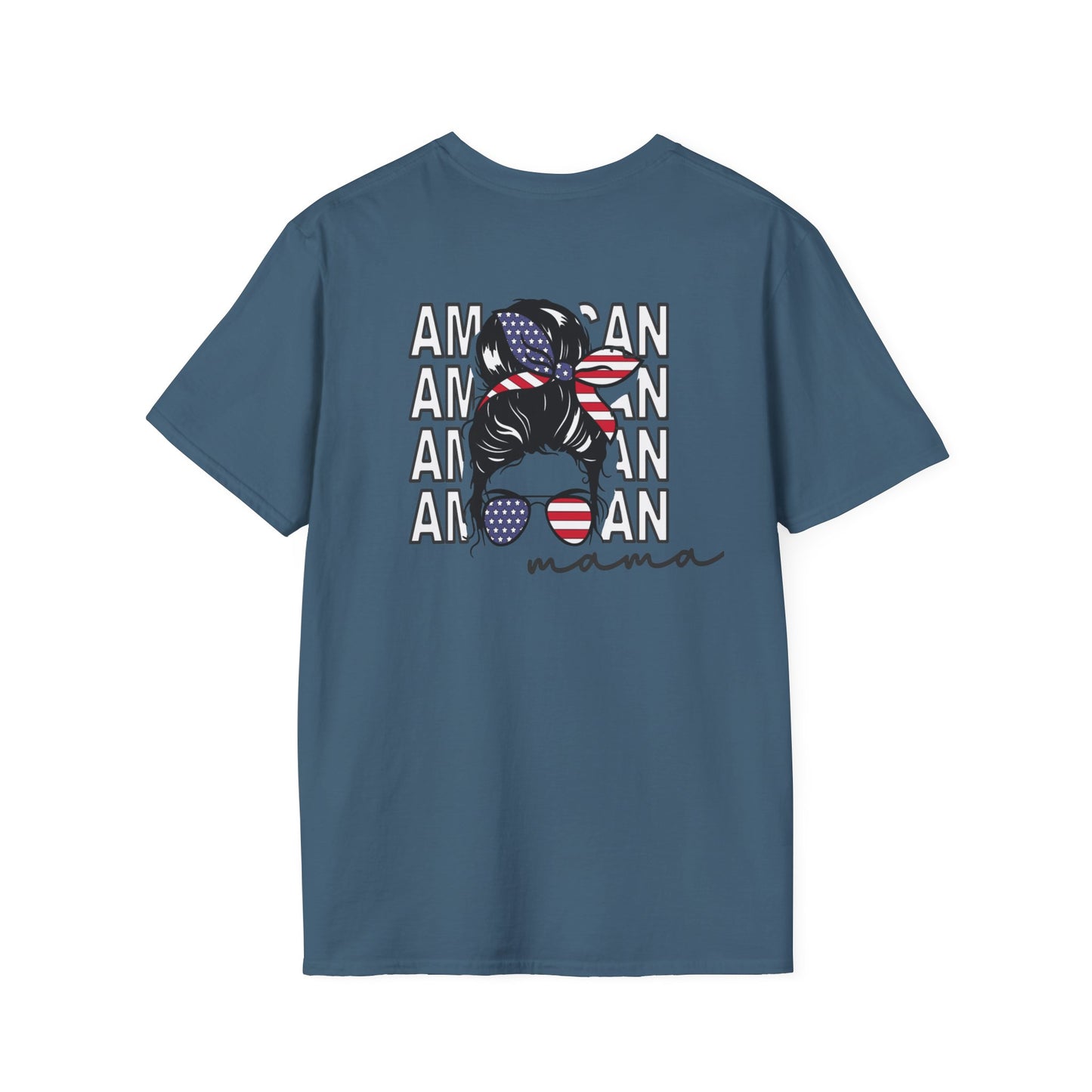 Patriotic Mama T-Shirt, Women's Tee, American Pride Shirt, Independence Day Fashion, Gift for Moms, Casual Summer Top