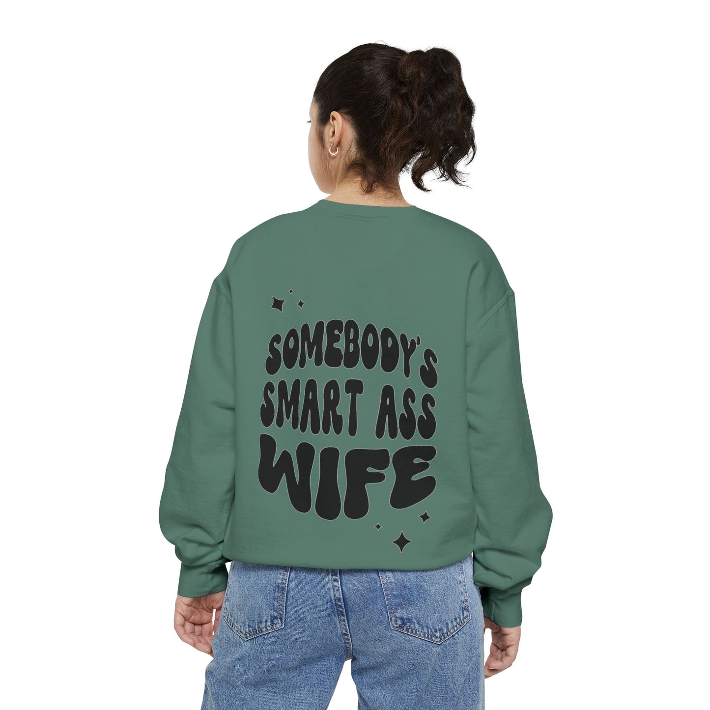 Comfort Colors Graphic Fleece Crewneck - Somebodies Smart Ass Wife