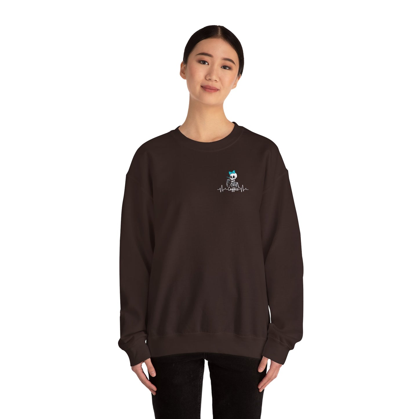 Unisex Fleece Crewneck 50% anxiety 50% coffee