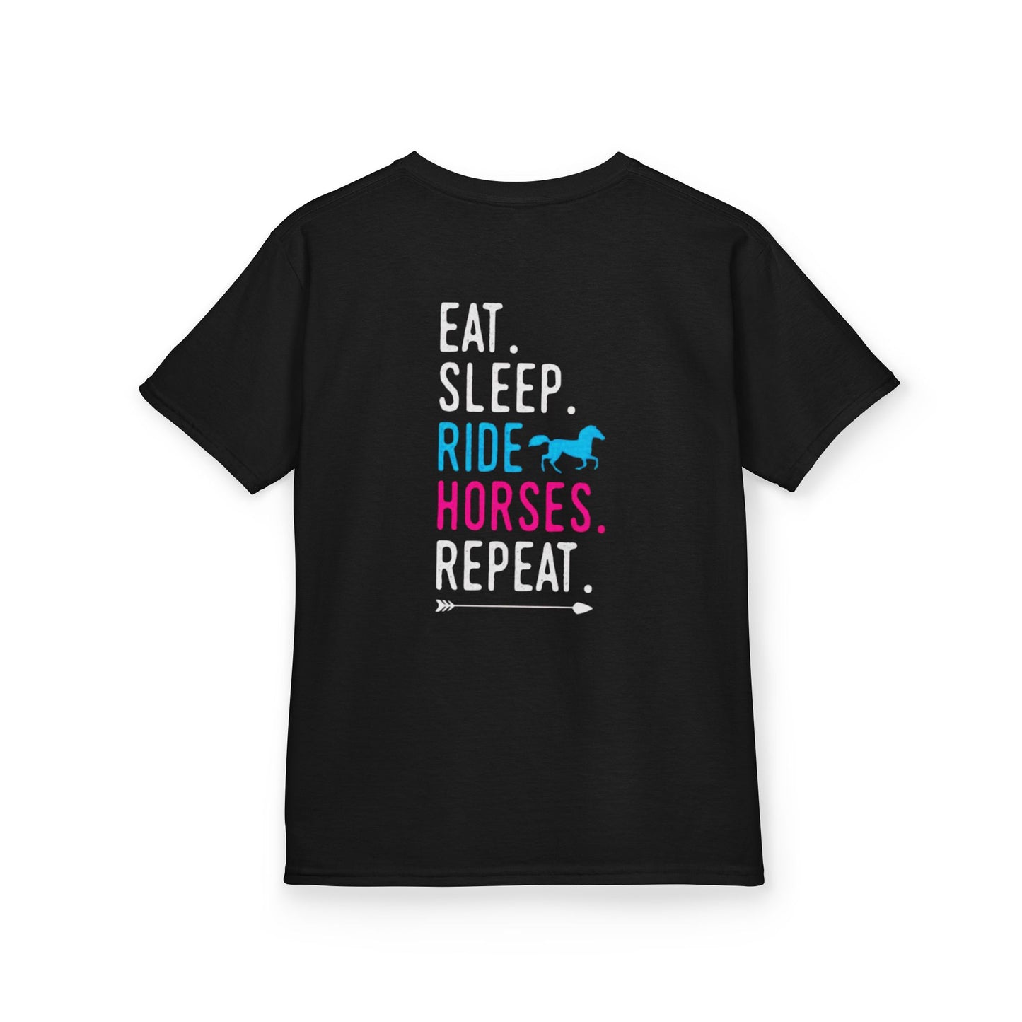 Kids Horse Riding Tee- Eat Sleep Ride Horses Repeat