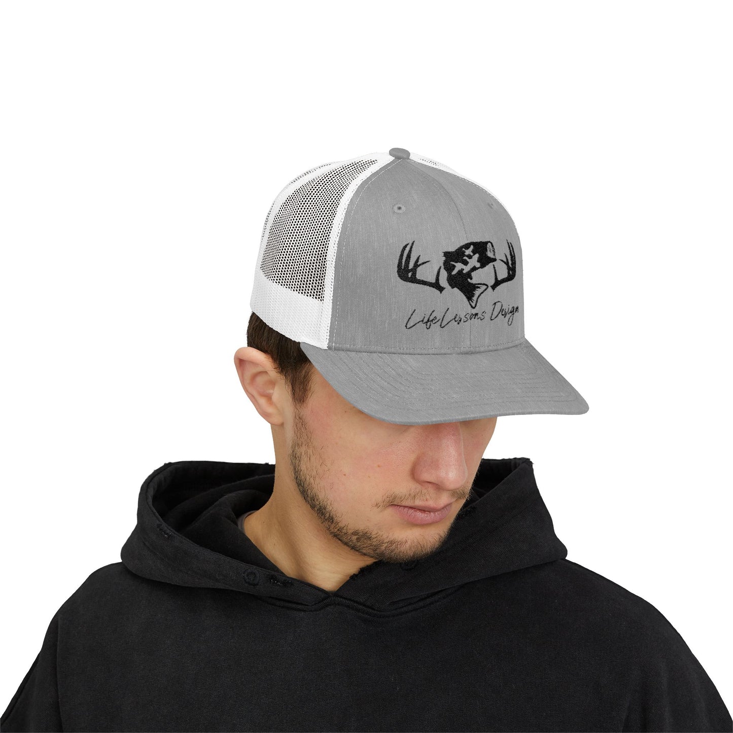Rustic Outdoor Snapback Trucker Cap with Antler Design, Hunter's Hat, Camping Gear, Gift for Outdoorsman, Casual Summer Accessory