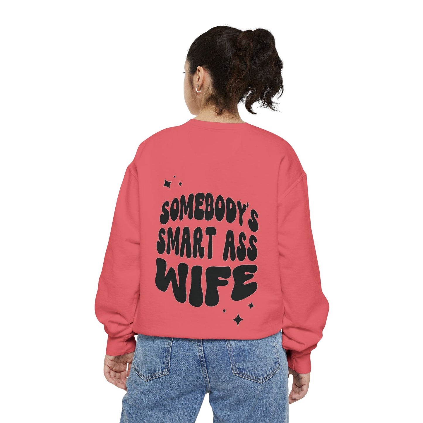 Comfort Colors Graphic Fleece Crewneck - Somebodies Smart Ass Wife