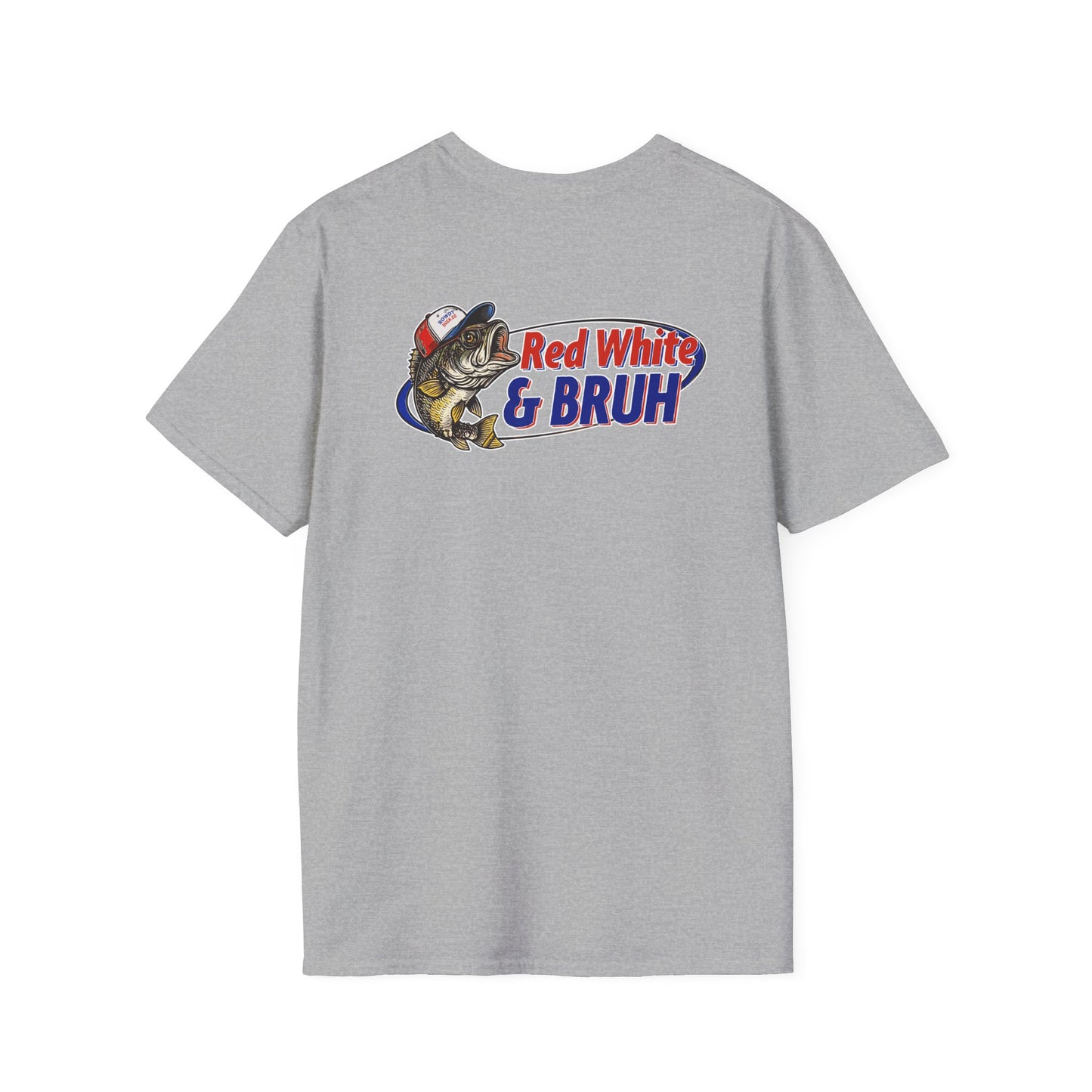 Fishing Enthusiast T-Shirt, Casual Summer Tee, Gift for Anglers, Outdoor Adventure Shirt, Red White & Bruh Design