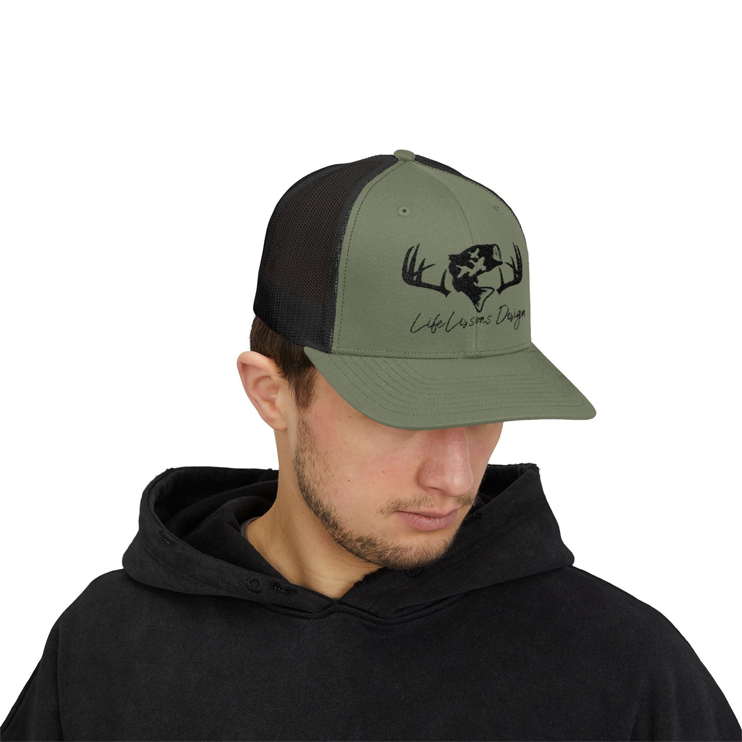 Rustic Outdoor Snapback Trucker Cap with Antler Design, Hunter's Hat, Camping Gear, Gift for Outdoorsman, Casual Summer Accessory