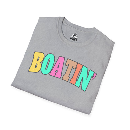 Colorful Boat Themed Unisex Softstyle T-Shirt, Perfect for Summer Days and Casual Outings, Gift for Boating Enthusiasts