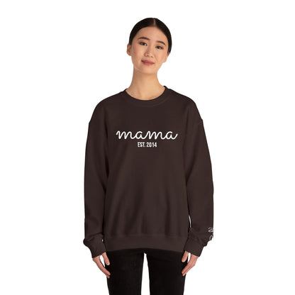Custom Embroidered Mama Cursive Fleece Crewneck