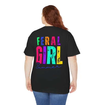Feral Girl Summer Tee, Trendy Unisex T-Shirt, Casual Summer Wear, Gift for Friends, Festival Outfit, Playful Graphic Tee