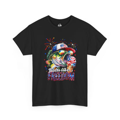 Patriotic Fishing Tee, Fourth of July Shirt, Freedom T-Shirt, Summer Adventure Apparel, Fishing Lover Gift