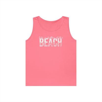 Life is Better at the Beach Unisex Heavy Cotton Tank Top