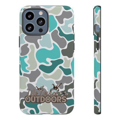 Turqoise old school camo Phone Case - Life Lessons Outdoors