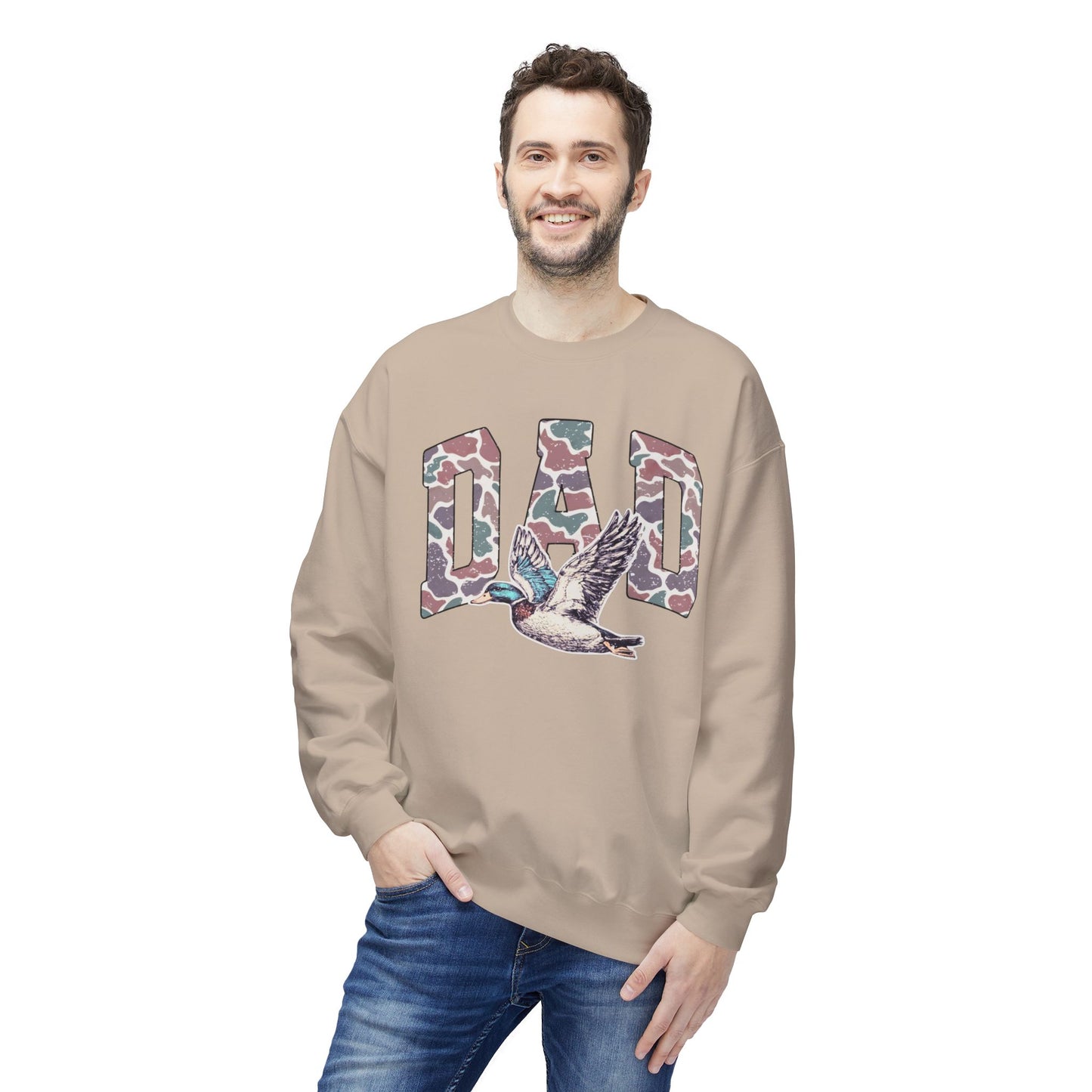 Camouflage Dad Duck Softstyle Sweatshirt