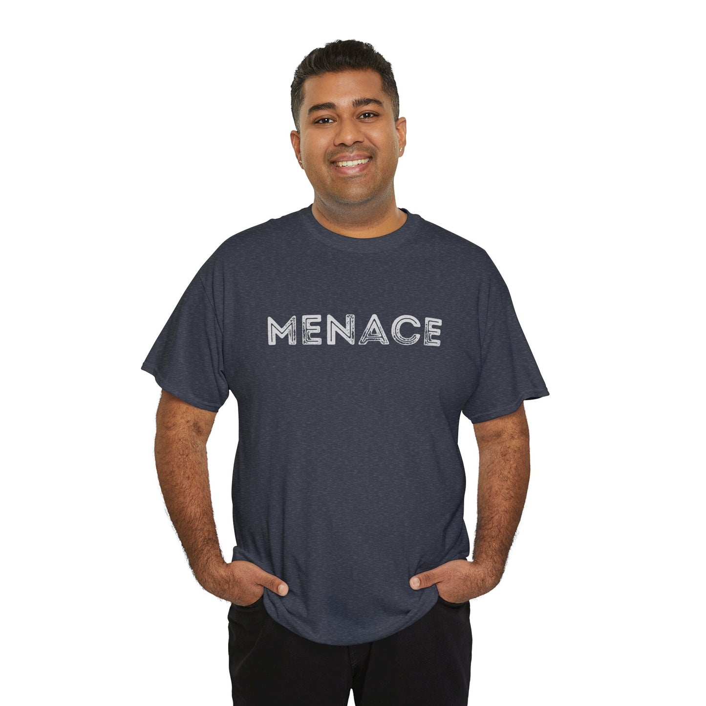 Menace Graphic Unisex Heavy Cotton Tee | Trendy Casual Wear, Gift for Friends, Street Style, Everyday Essential