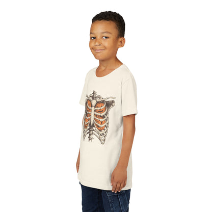 Spooky Pumpkin Skeleton Youth Tee