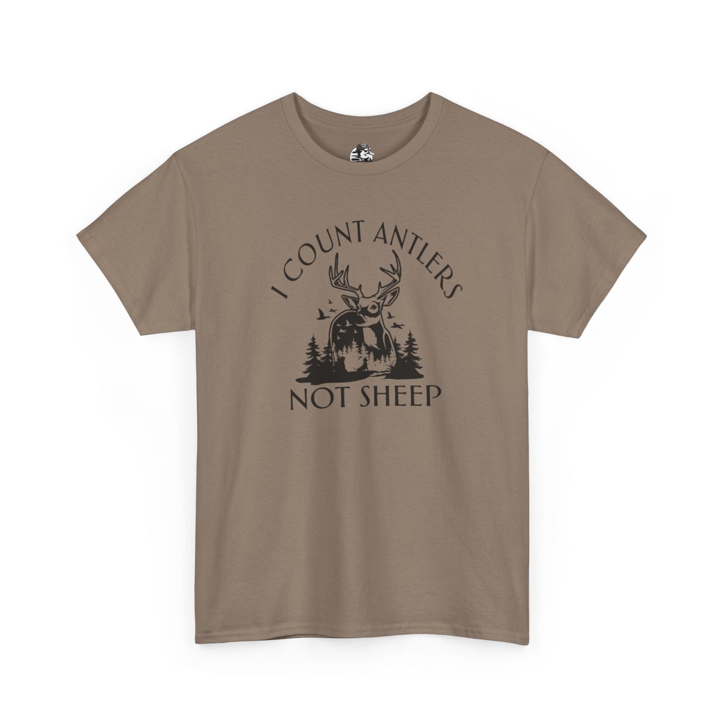 I Count Antlers Not Sheep Graphic Tee