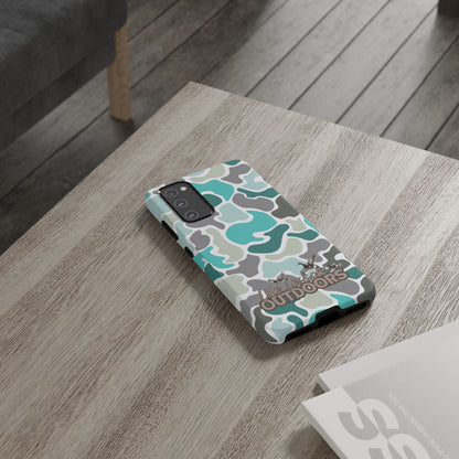 Turqoise old school camo Phone Case - Life Lessons Outdoors