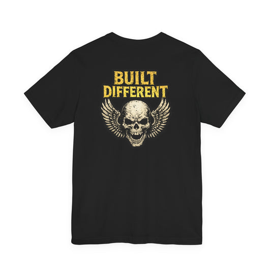 Built Different Skull Tee — Vintage Winged Skull Graphic T-Shirt