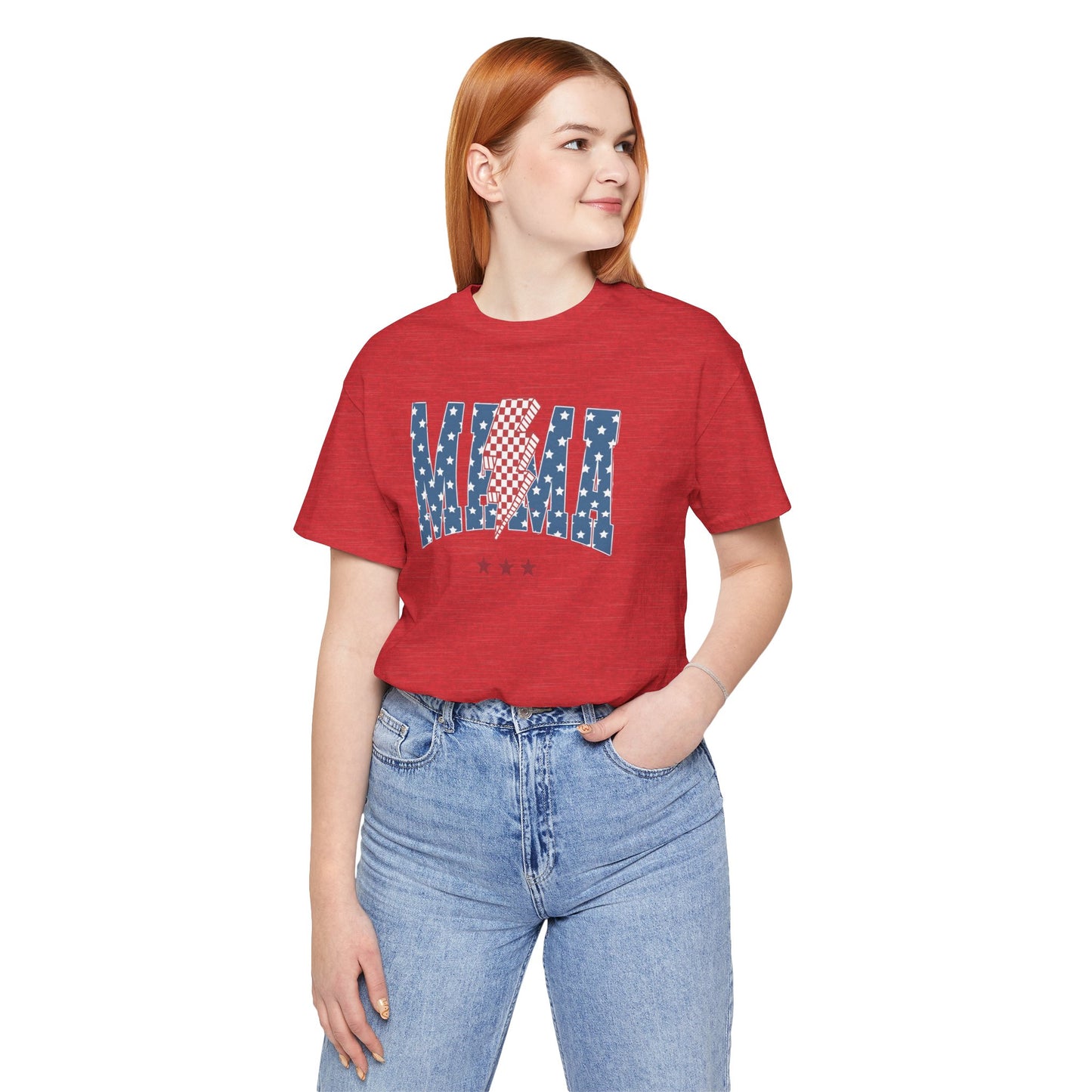 Comfy Women's Graphic tee - Mama -Stars & stripes -lightning bolt