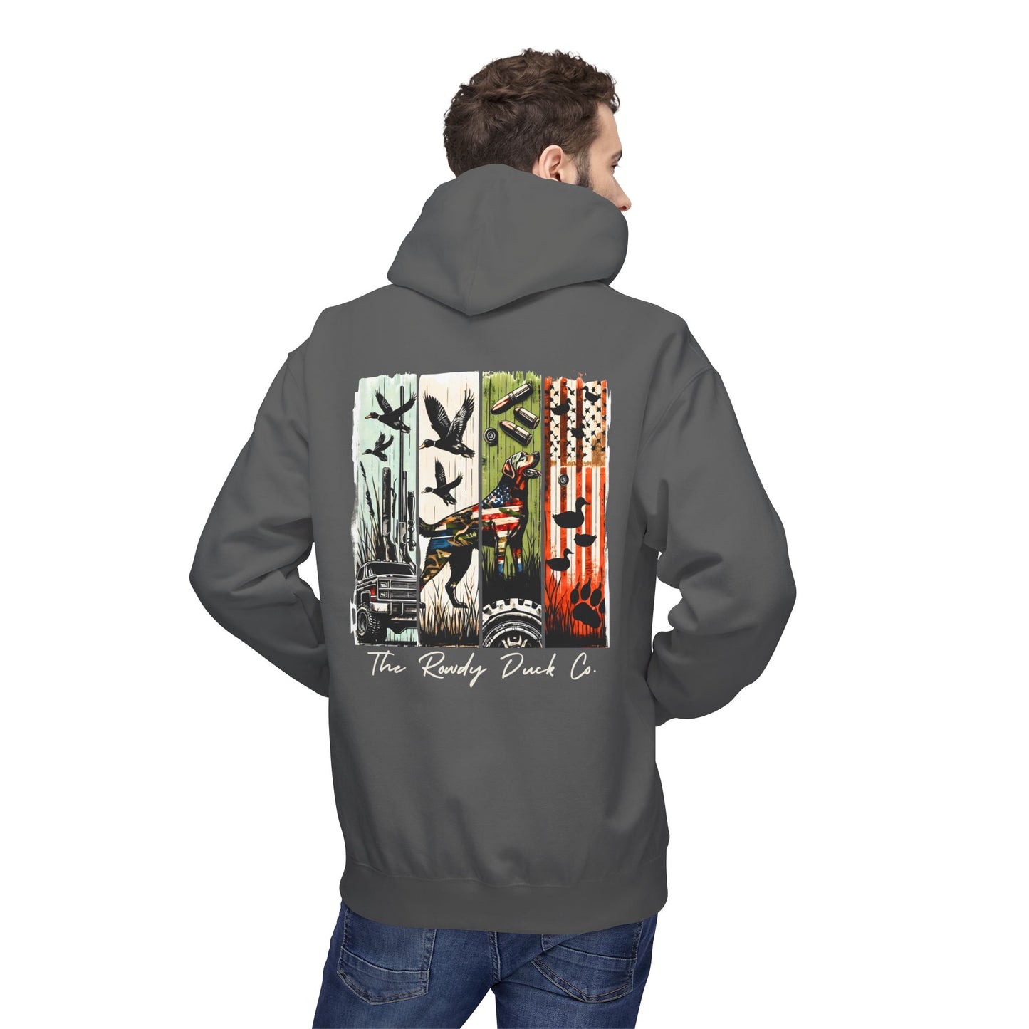 The RowdyDuckCo. -Graphic Hoodie - American Flag Country