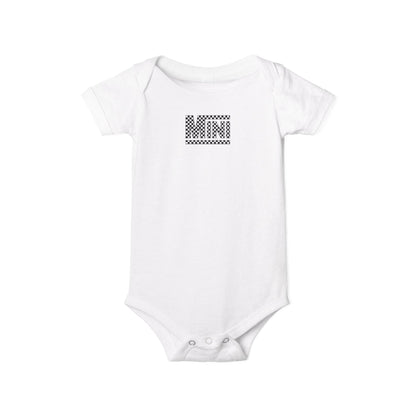 Racing Checkered Flag - Mini - Short sleeve Baby Onesie