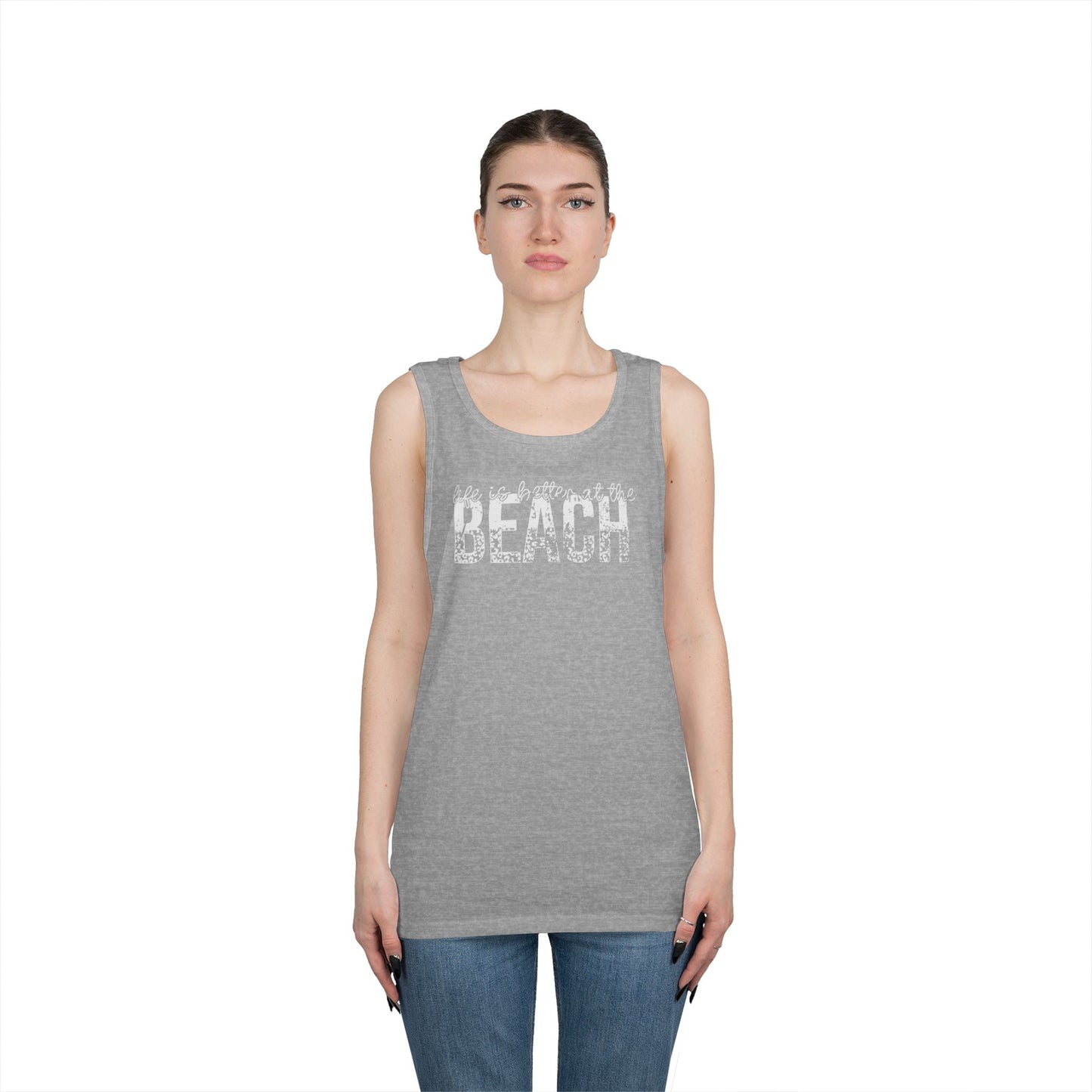 Life is Better at the Beach Unisex Heavy Cotton Tank Top