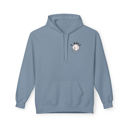 T-Ball Mom Era Fleece Hoodie - Midweight Softstyle Sweatshirt for Sports Moms