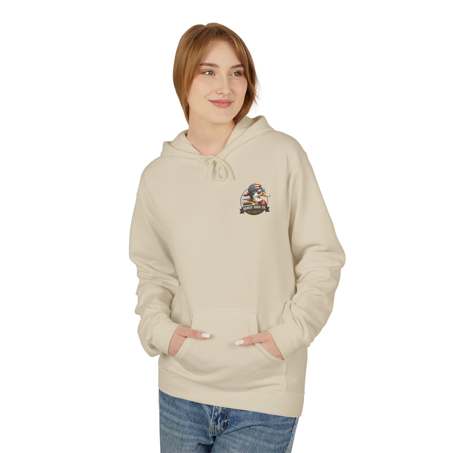 Patriotic Duck Hoodie, Fun Casual Wear for Outdoors, Gift for Animal Lovers, Unique Hoodie for Holidays, Comfy Everyday Style