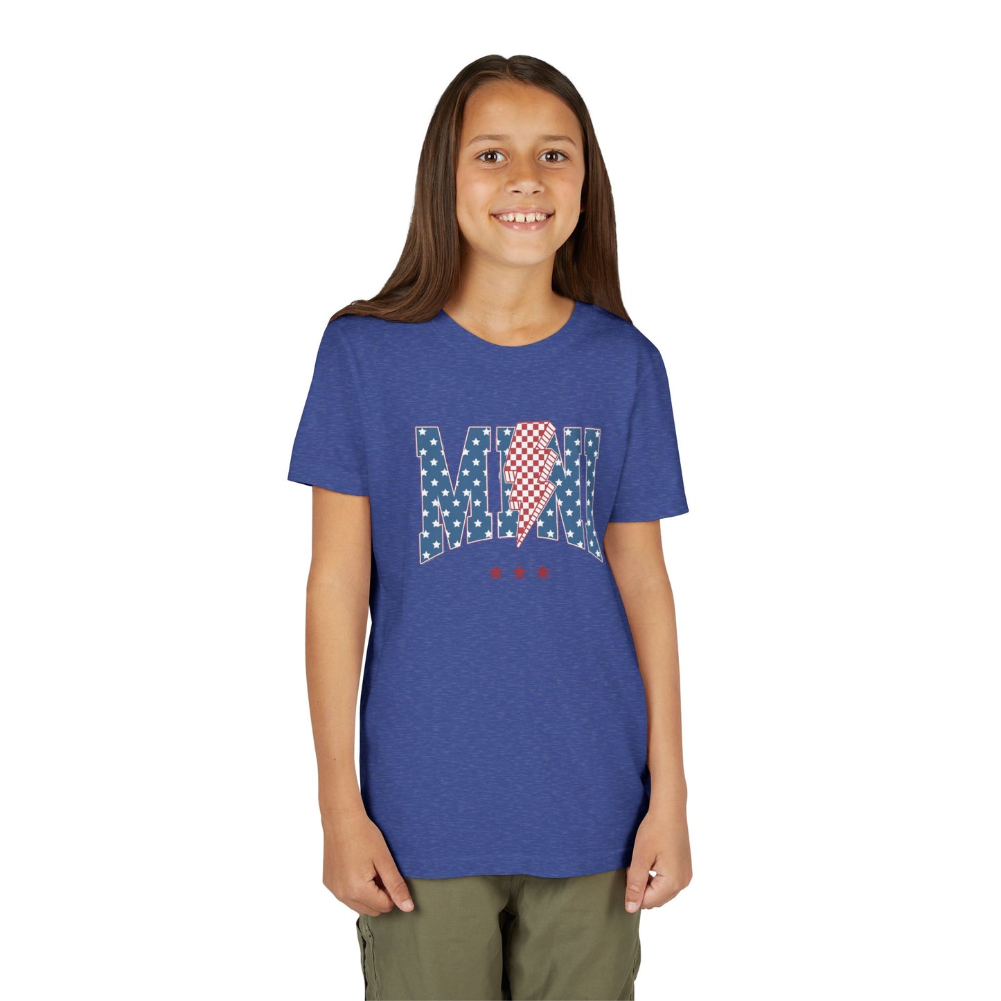 Patriotic Youth Tee, Kids 4th of July Shirt, Mini American Flag T-Shirt, Summer Playwear, Independence Day Gift
