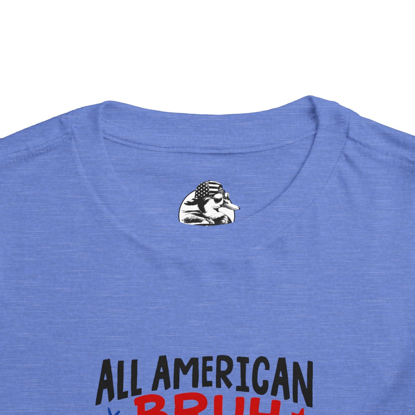 All American Bruh Toddler Tee, Cute Kids Shirt, Patriotic Toddler Outfit, 4th of July Apparel, Funny Duck Graphic Tee