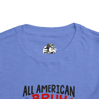 All American Bruh Toddler Tee, Cute Kids Shirt, Patriotic Toddler Outfit, 4th of July Apparel, Funny Duck Graphic Tee