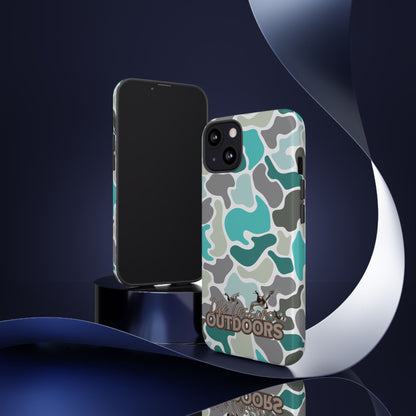Turqoise old school camo Phone Case - Life Lessons Outdoors