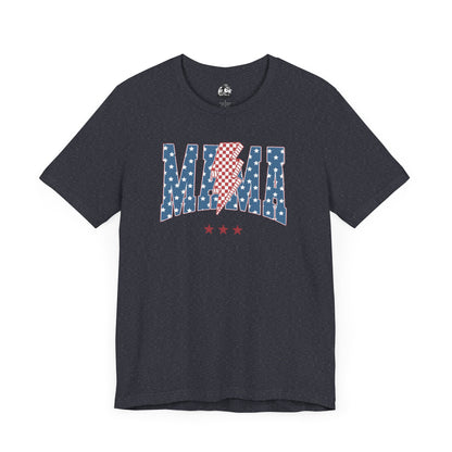 Comfy Women's Graphic tee - Mama -Stars & stripes -lightning bolt