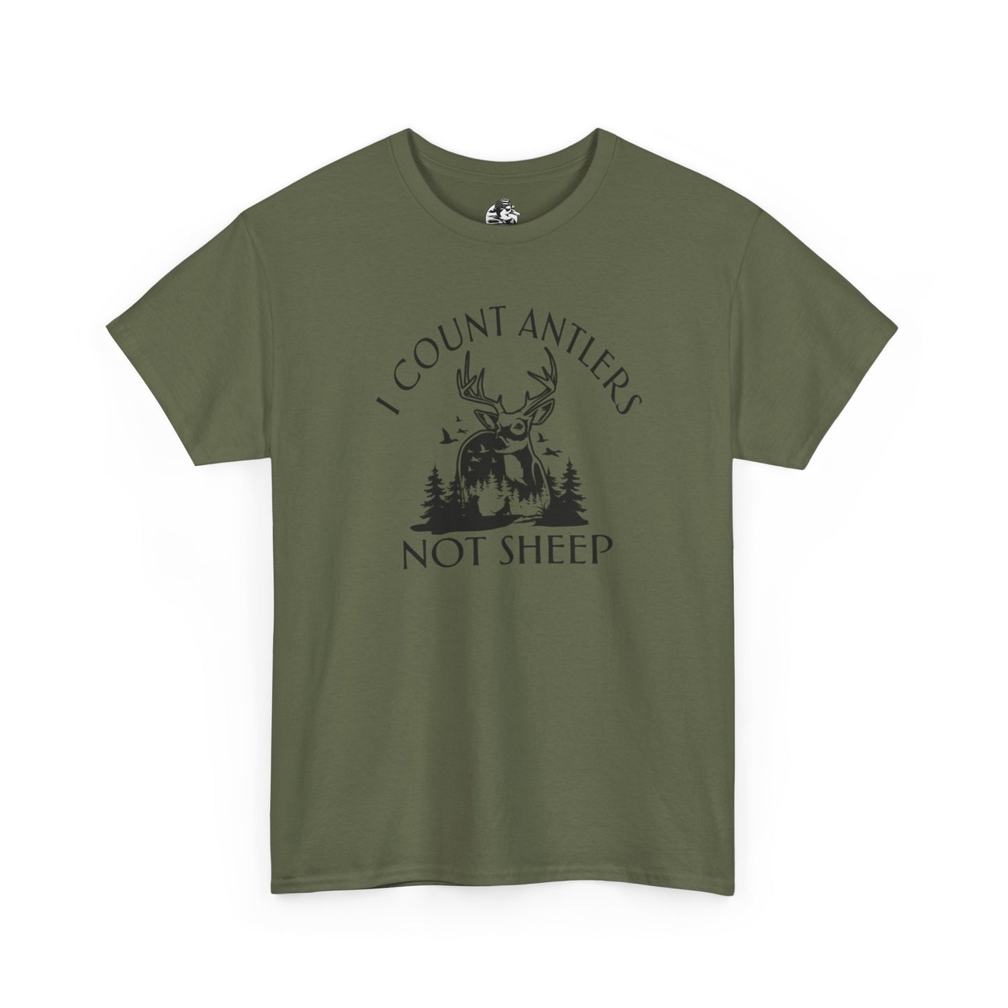 I Count Antlers Not Sheep Graphic Tee