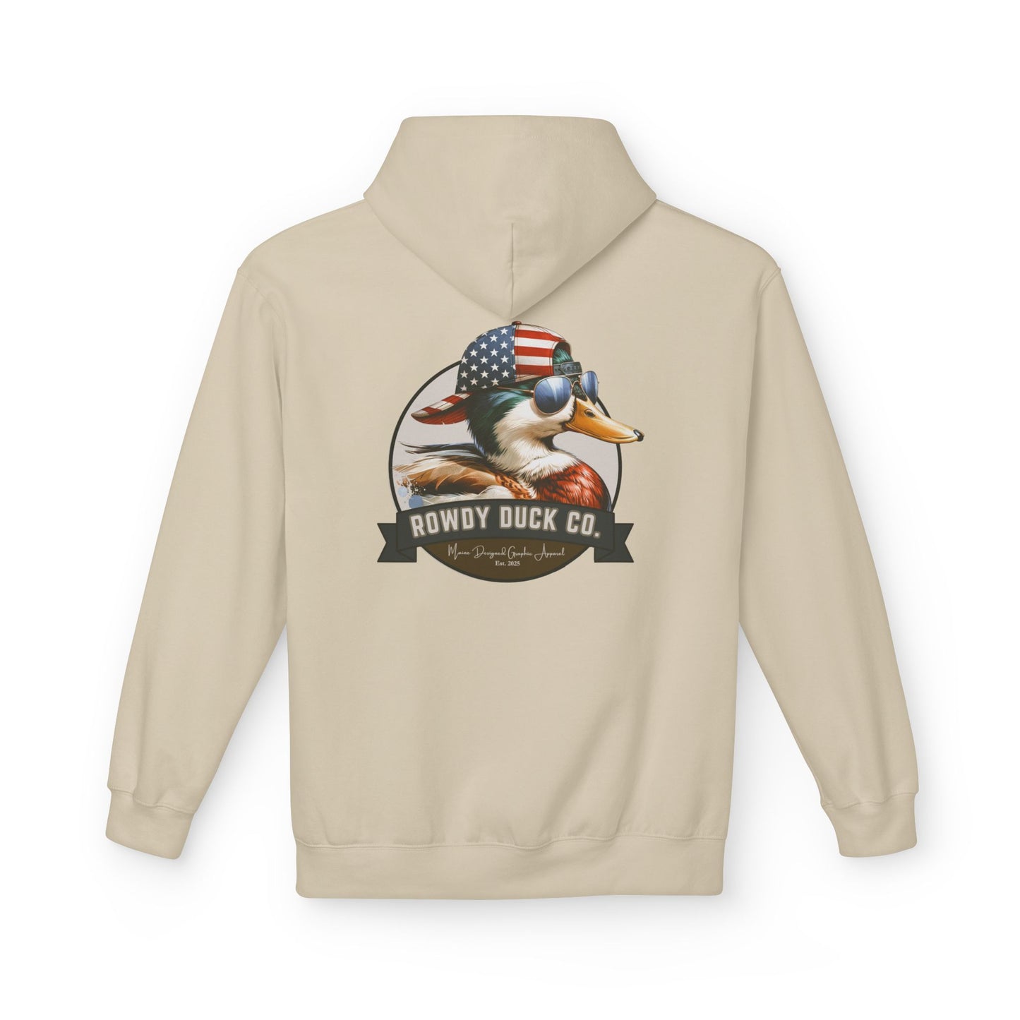 Patriotic Duck Hoodie, Fun Casual Wear for Outdoors, Gift for Animal Lovers, Unique Hoodie for Holidays, Comfy Everyday Style