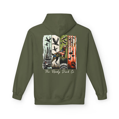The RowdyDuckCo. -Graphic Hoodie - American Flag Country