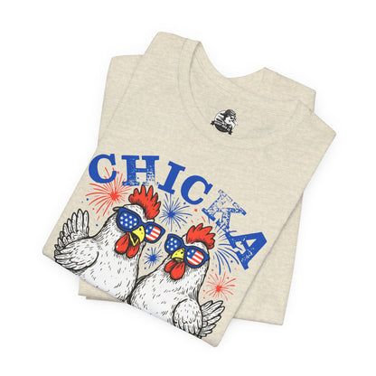 Chic Chicken Graphic Tee, Fun Unisex T-Shirt, Summer Fashion, Gift for Farm Lovers, Quirky Casual Wear, Boho Style