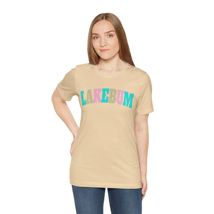 Lakebum Unisex Short Sleeve Tee - Perfect for Summer Getaways, Beach Days, Lake Trips, Casual Outings, Colorful Graphic Tee