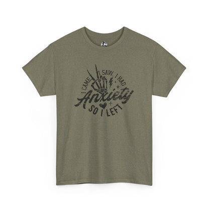Anxiety-Relief Unisex Heavy Cotton Tee, Funny Mental Health Shirt, Casual Wear, Unique Gift for Friends, Motivational Outfit, Humor Tee
