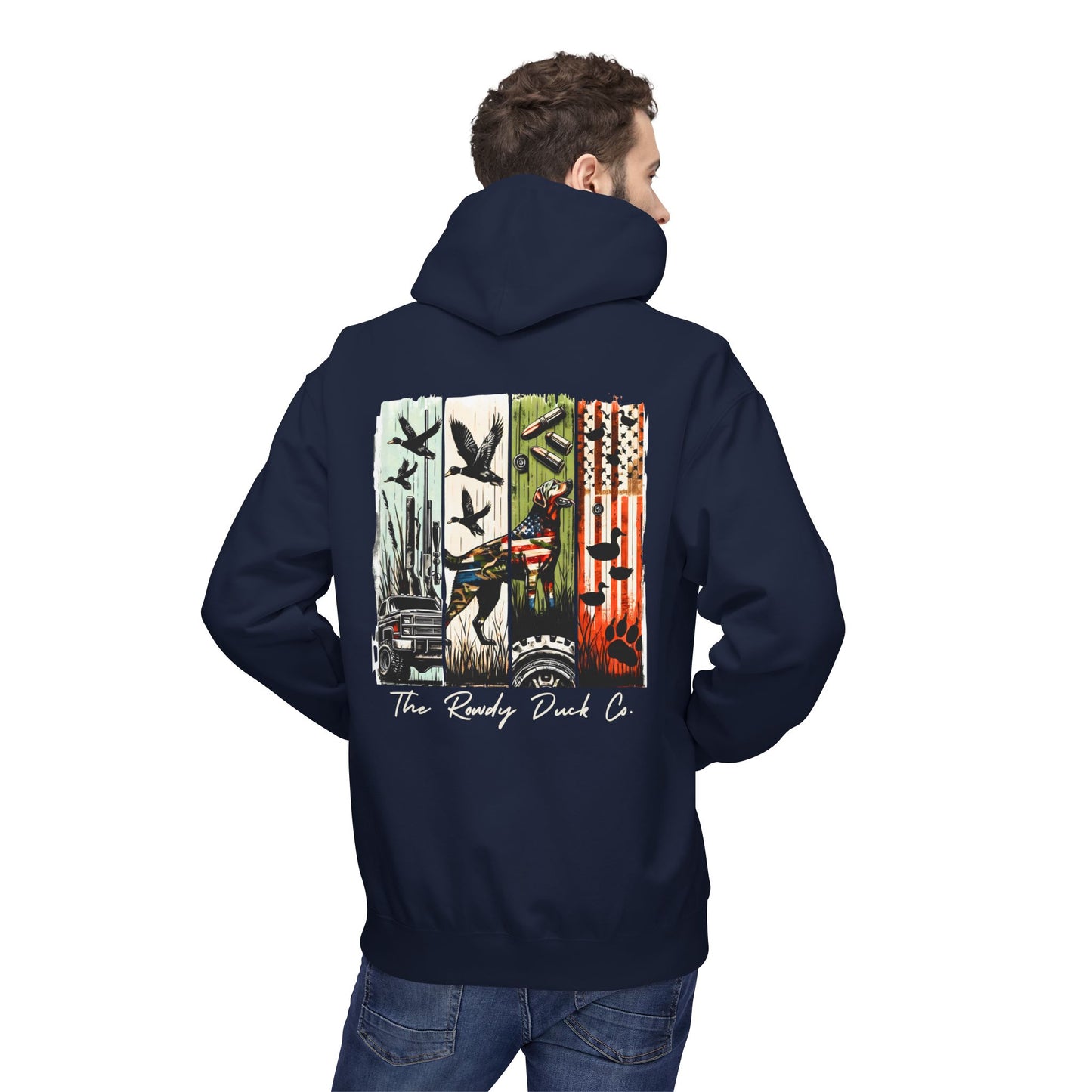 The RowdyDuckCo. -Graphic Hoodie - American Flag Country