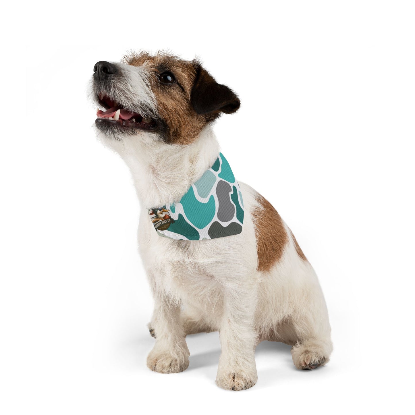 Stylish Turquoise Camo Pet Bandana Collar for Dogs - Perfect for Outings and Celebrations